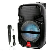 8 Portable BT Bluetooth Speaker Subwoofer Heavy Bass Sound System Party With Microphone and Remote