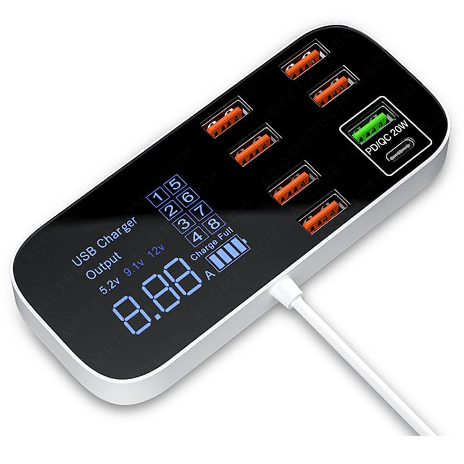 8 Ports Quick Charge USB Charger HUB Portable Travel Mobile Phone