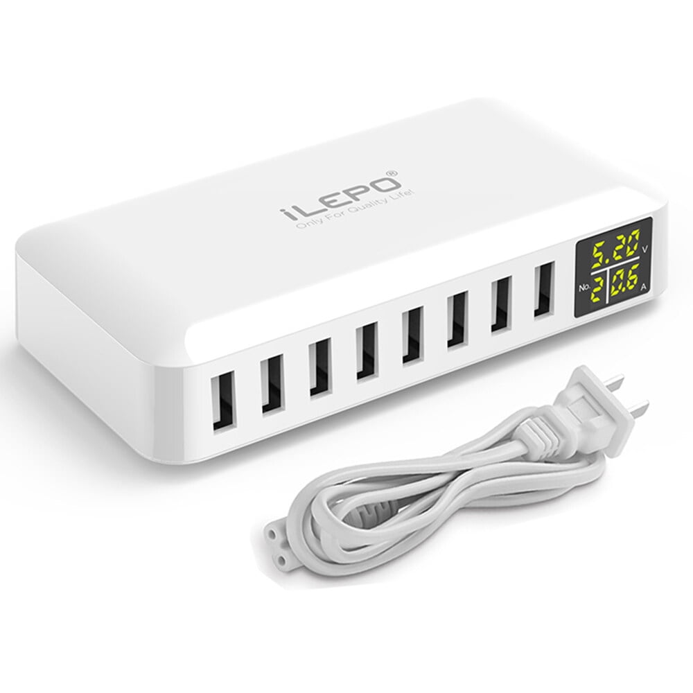 8 Ports Smart USB Charger 40W 8A Multi Port USB Hub with LCD 8 Ports Smart USB Charger 40W 8A Multi Port USB Hub with LCD
