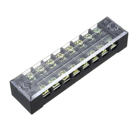 8 Position Barrier Block Terminal Strip Wire Connector TB1508 600V 15A