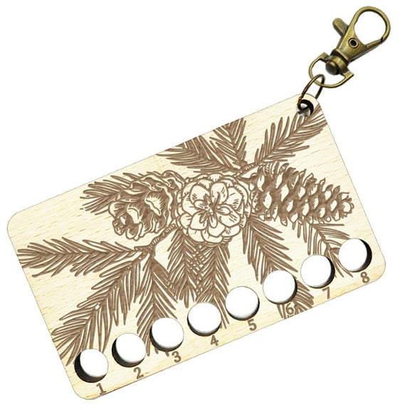 8-Position Wood Embroidery Thread Storage Trays Laser Cut Thread Spool Organizer Holder with Swivel Clasp Pine Cone 100x60x3mm Hole: 10mm