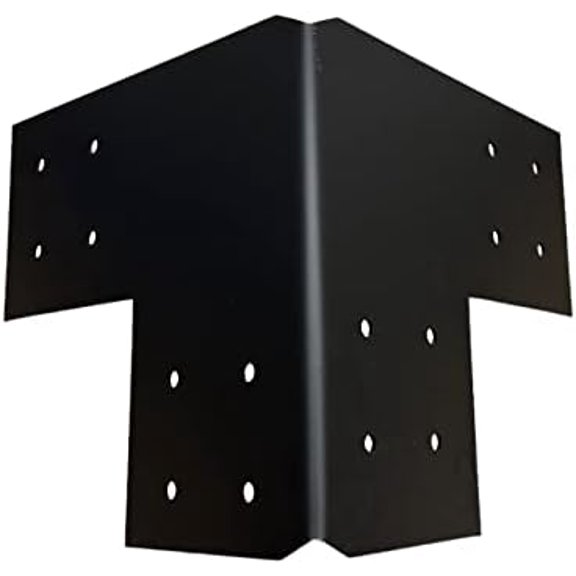 8" Post Bracket, 8x8 Corner Support, Pergola Bracket, Black, Powder Coated, Matte Black, Alloy Steel, Corner Mount$$Hardware