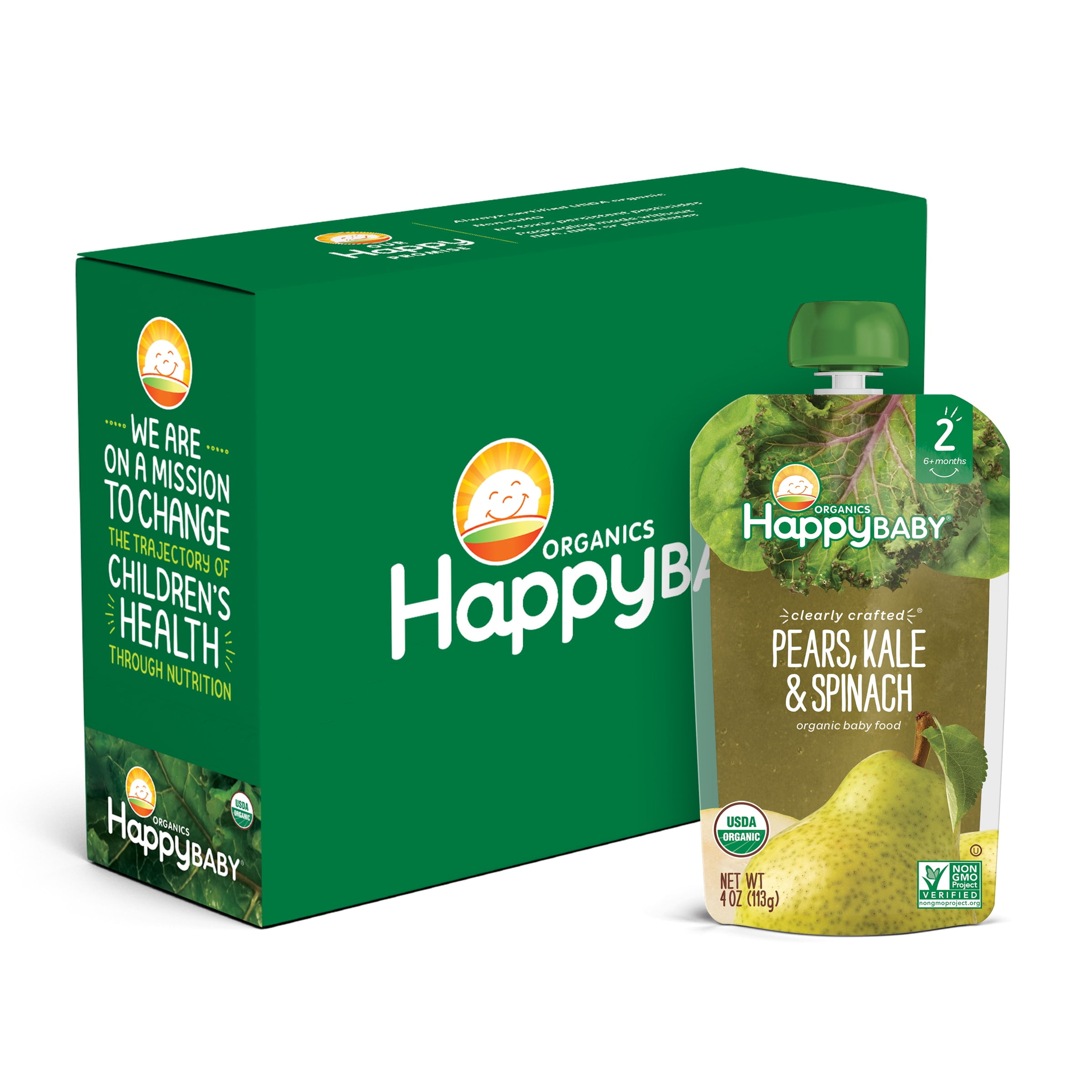 Happy Tot Fruit & Veggie Blend, Organic Pears, Mangos, Spinach