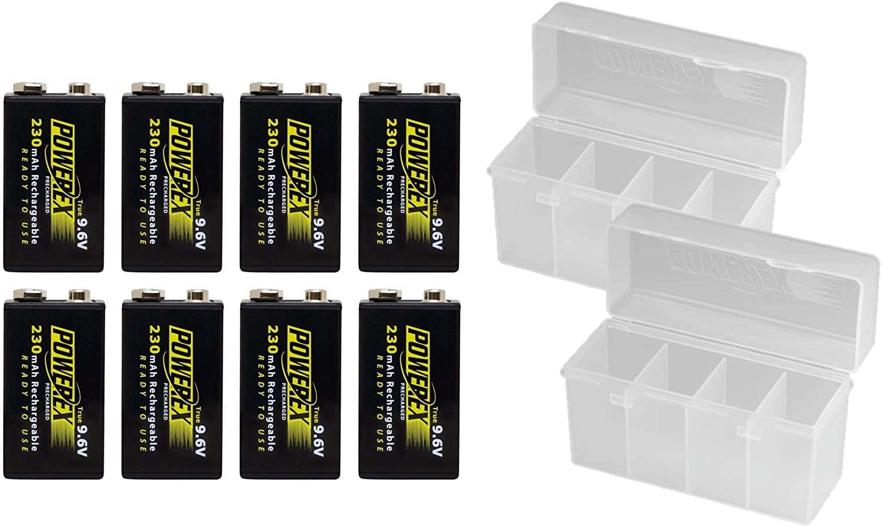 8 Powerex Precharged 9V 9 Volt (9.6V) Rechargeable Low Self-Discharge ...