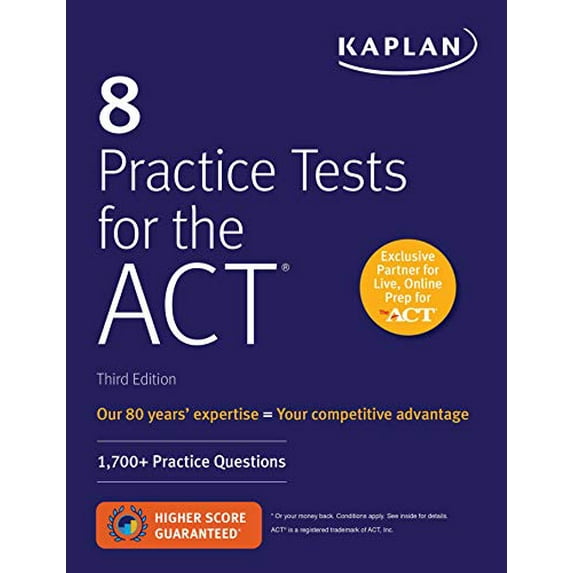 Pre-Owned 8 Practice Tests For The Act: 1, 700+ Practice Questions (Kaplan Test Prep) Paperback