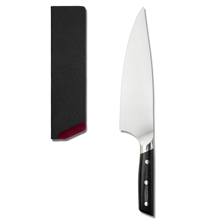 NULAS Chef Knife, 8" Professional High Carbon Japanese Steel Kitchen Knife with Ergonomic Handle, Black