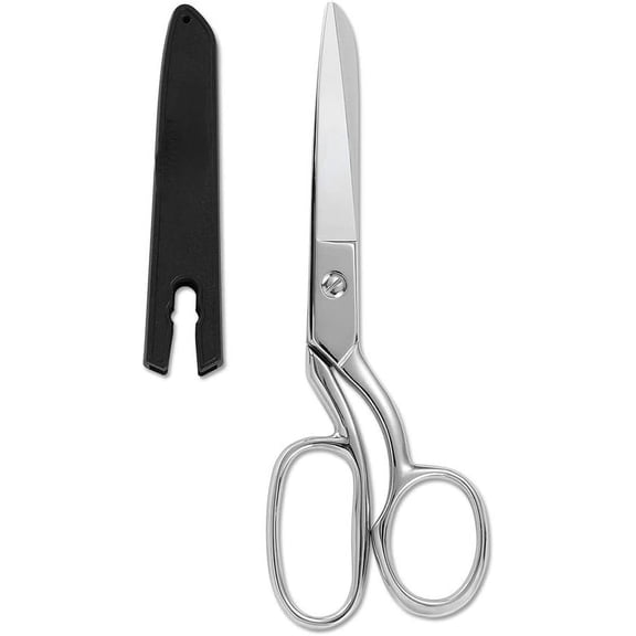 8" Professional Heavy Duty Tailor Fabric Scissors, Dressmaker Sewing Classic Stainless Steel Ultra Sharp Forged Shears, Bent