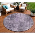 thumbnail image 1 of HomeRoots 618777 8 ft. Purple, Lavender & Gray Round Abstract Washable Indoor & Outdoor Area Rug, 1 of 5