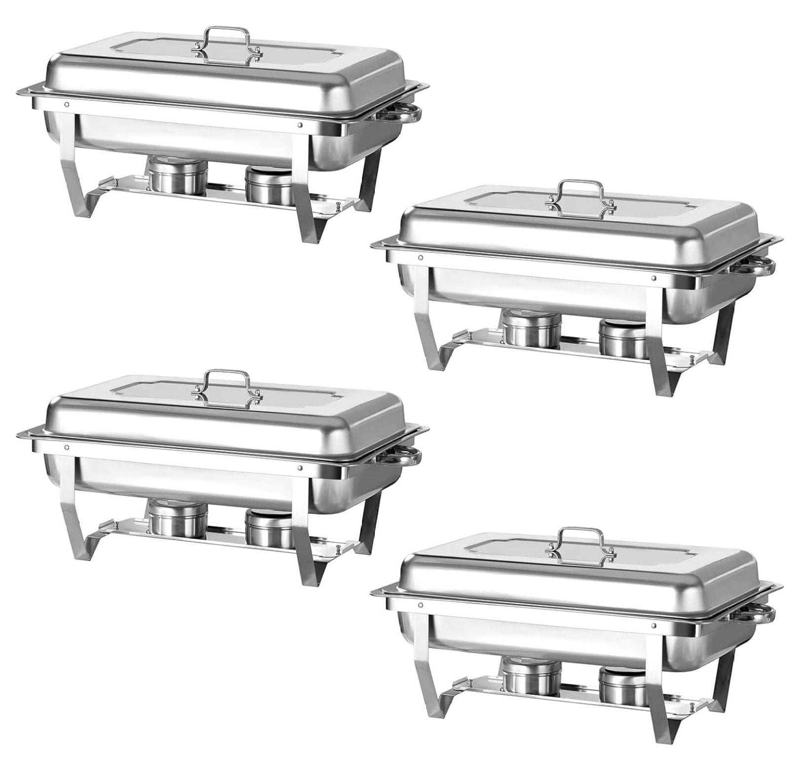 8 QT Chafing Dishes, 4 Pack Premium Stainless Steel Complete Set ...