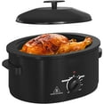 thumbnail image 1 of 8 QT Electric Roaster Oven with Self-Basting Lid, Turkey Roaster Oven with Defrost Warm Function, Removable Pan and Rack, Black, 1 of 8