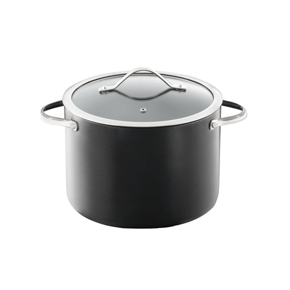 8-Qt Hard-Anodized Cast Stockpot with Triple-Layer Non-Stick Interior