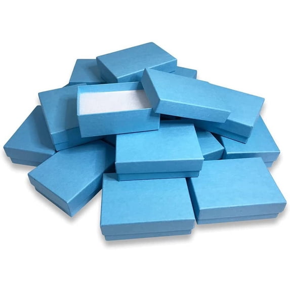 8 Qty - Light Sky-Blue Cotton Filled Gift Boxes - Size 3" x 2 1/8" x 1" - USA Made - Sales/Gifts/Storage - N'icePackaging