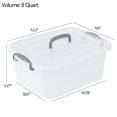 8 Quart Clear Plastic Latching Storage Box with Handle 2 Pack - Walmart.com