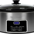 thumbnail image 1 of 8-Quart Digital Programmable Slow Cooker with Timer - Small Kitchen Appliance for Family Dinners - Serves 10+ People - Heat Settings: Keep Warm, Low and High, 1 of 4