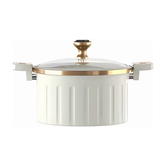 8 Quart Enamel Stew Pot with Nonstick Coating Double-Handle Cookware for Large Family Meals, Holiday Feasts & Daily Cooking