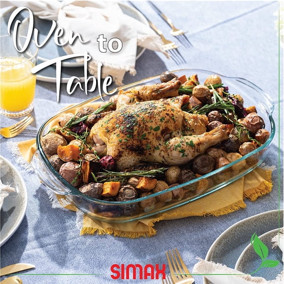 Simax 8 Quart Glass Baking Dish with High Lid - Microwave, Oven, and Dishwasher Safe