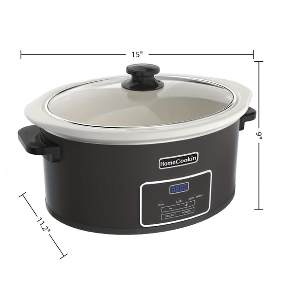 8 Quart Large Capacity Programmable Digital Slow Cooker with Stoneware Pot,Features Digital Display, One-Touch Operation, and Automatic Keep Warm Function, Ideal for Family Dinners, Roasts, and Stews