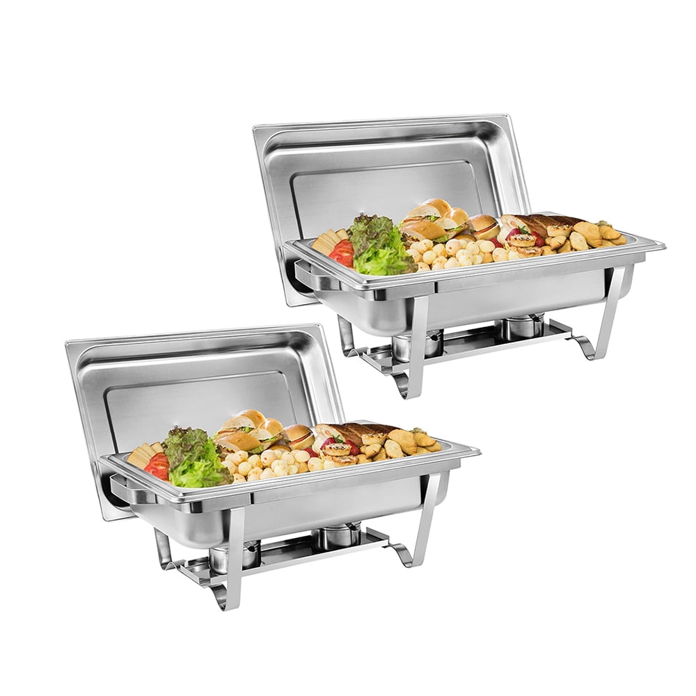 8 Quart Pack of 2 Buffet Servers and Warmers, Premium Stainless Steel ...