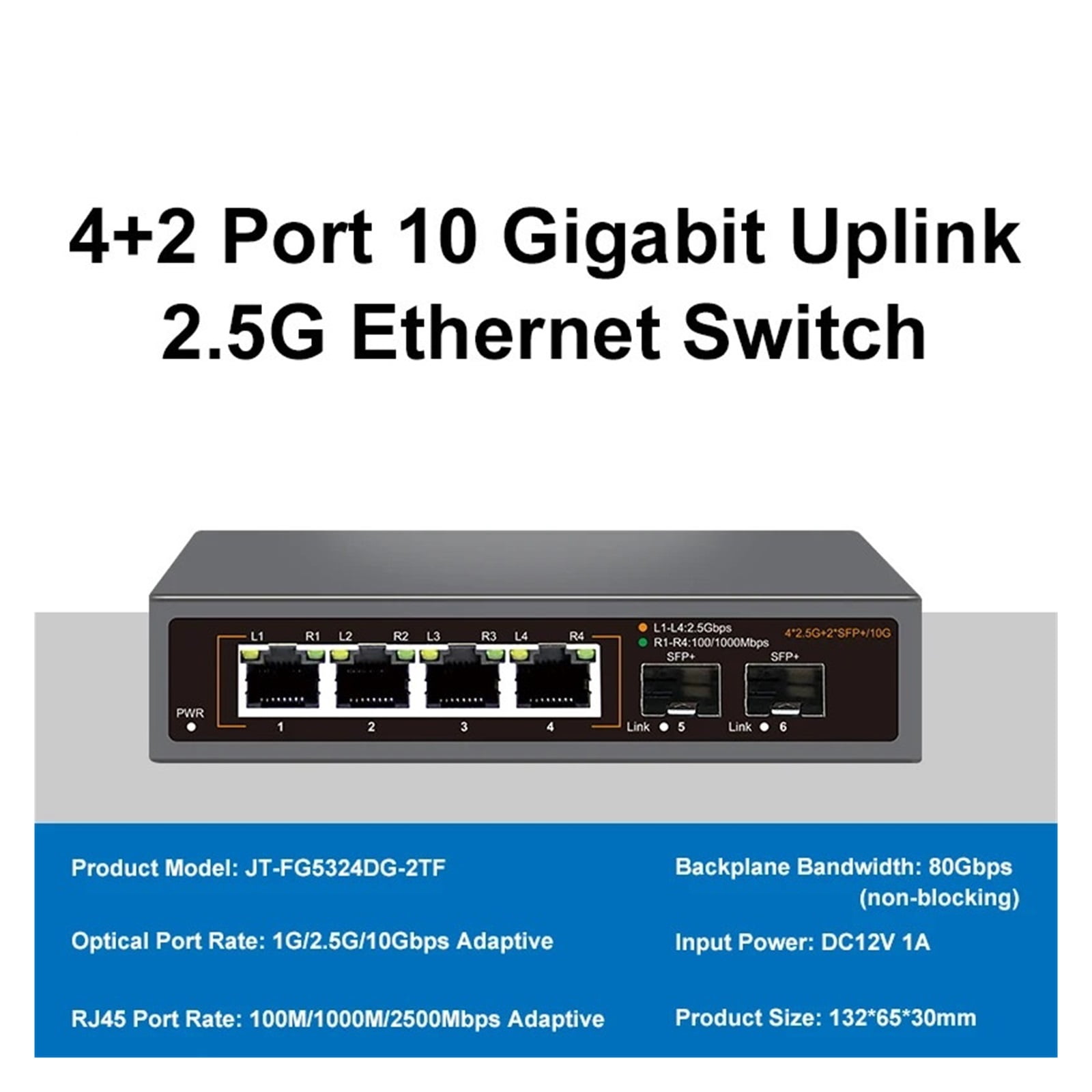 8 RJ45 Ports 2.5Gb Ethernet Switch 2.5GBASE-T Network Switch 10Gigabit