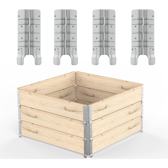 8" Raised Garden Bed Corner Brackets 8 PCS - Pallet Collar Hinges -Stackable and Collapsible for Custom-Depth Raised Garden Bed, Pet Enclosures, Home Storage, and Organization Solutions (8)