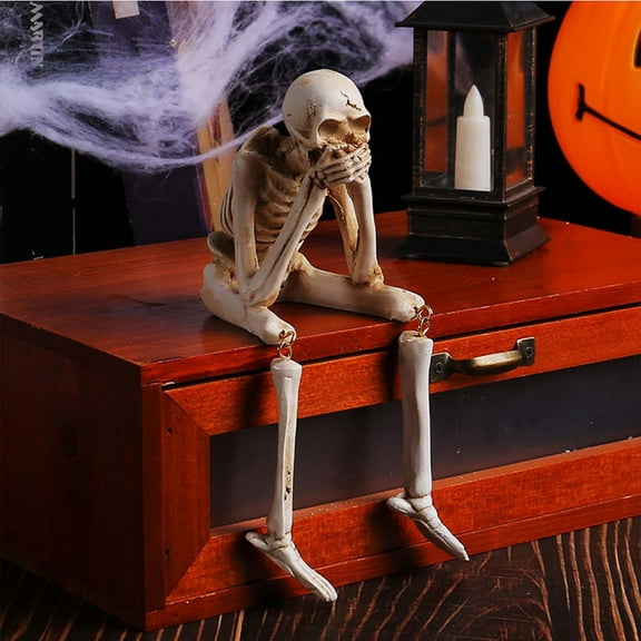 8" Realistic Resin Skeleton Decor - Anatomically Correct Halloween Prop for Tabletop Displays, Decorations & Horror Collectors (20cm Bone Replica)