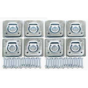 (8) Recessed D-Rings with Backing Plates & Mounting Hardware Trailer RV Flush Mount Tiedown- 27042