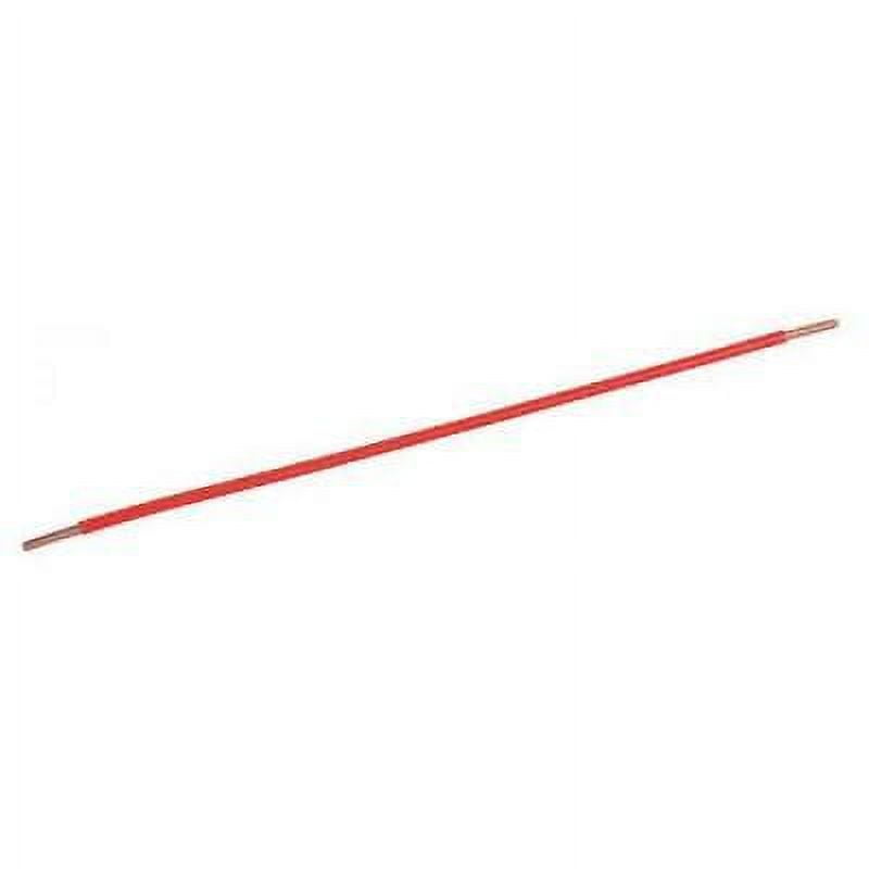 8" Red 12 Gauge Solid Wire Grounding Pigtail with Strip and Strip