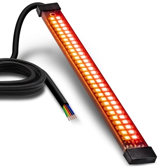 8" Red/Amber LED Motorcycle Turn Signal Brake Tail Light Strip for Bike Trailer