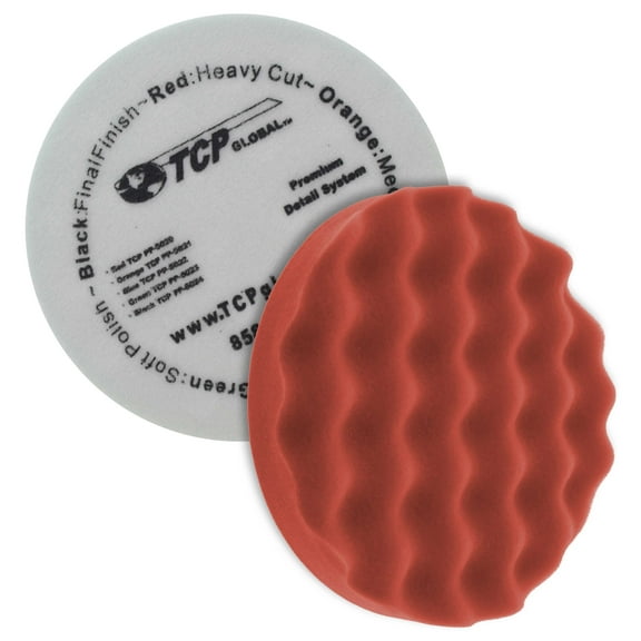 8" Red Extra Coarse Waffle Foam Buffing Grip Pad Cutting Polish Buff Car Detail