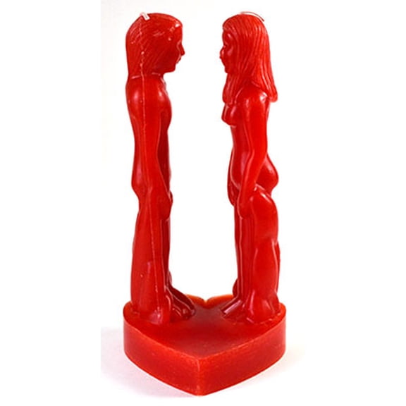 8" Red Face to Face candle
