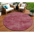 thumbnail image 1 of HomeRoots 598814 8 ft. Red Round Washable Indoor & Outdoor Area Rug, 1 of 5