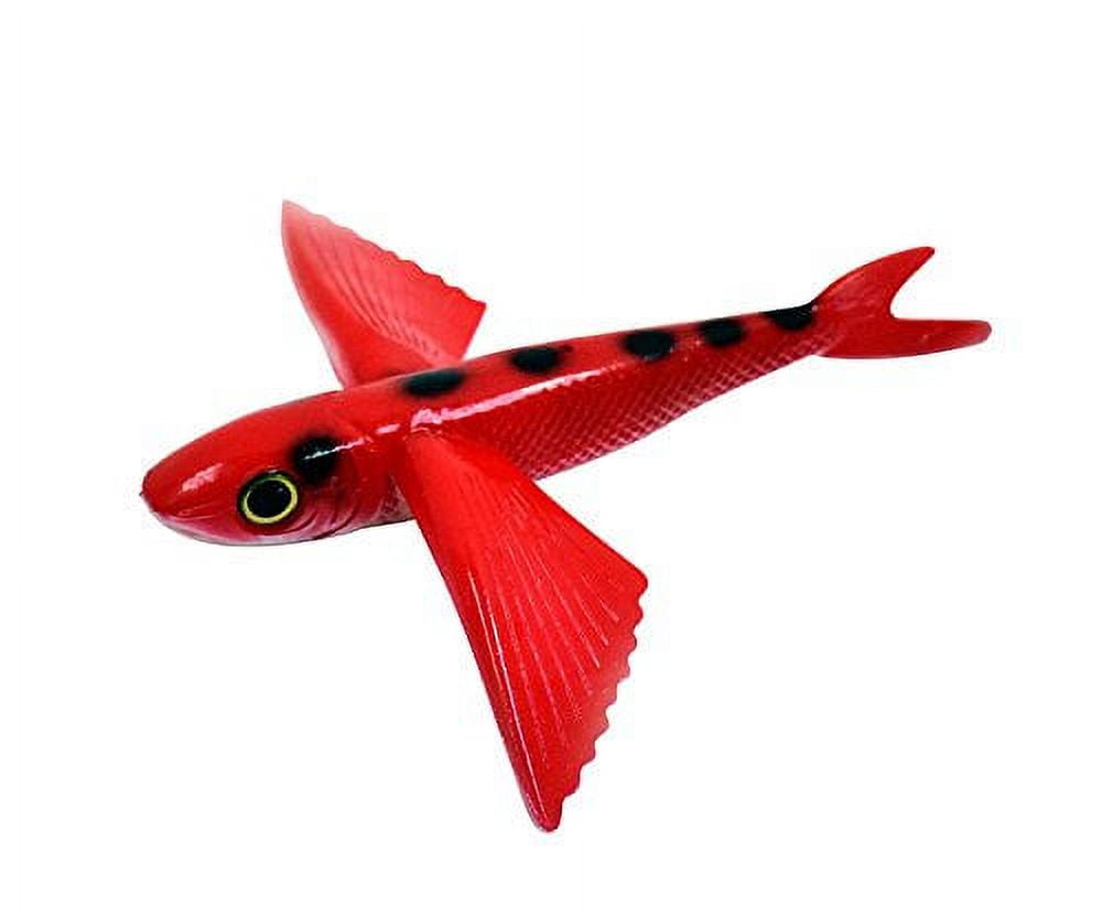 8 Red and Black Flying Fish Gummy Plastic - Mahi, Tuna, Wahoo