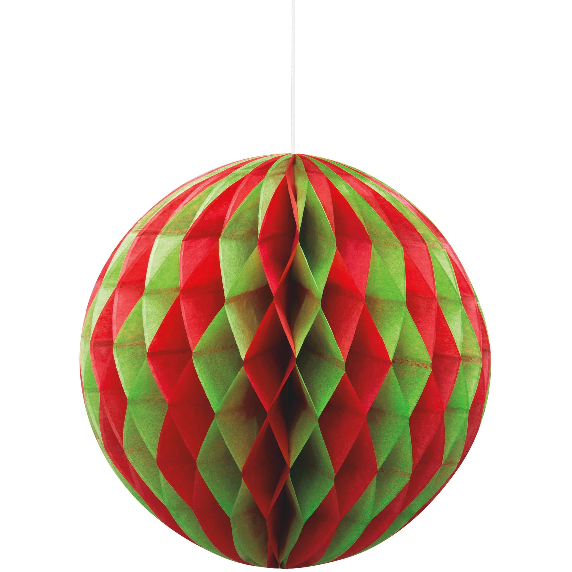 8" Red and Green Holiday Tissue Paper Ball