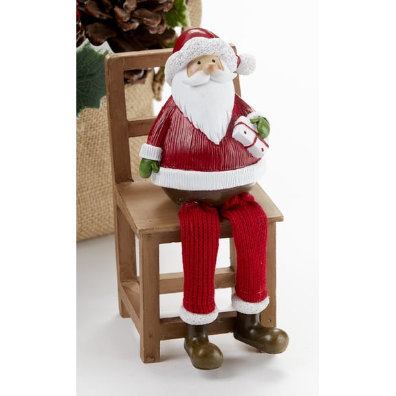 8" Resin Dangle Leg Red Santa