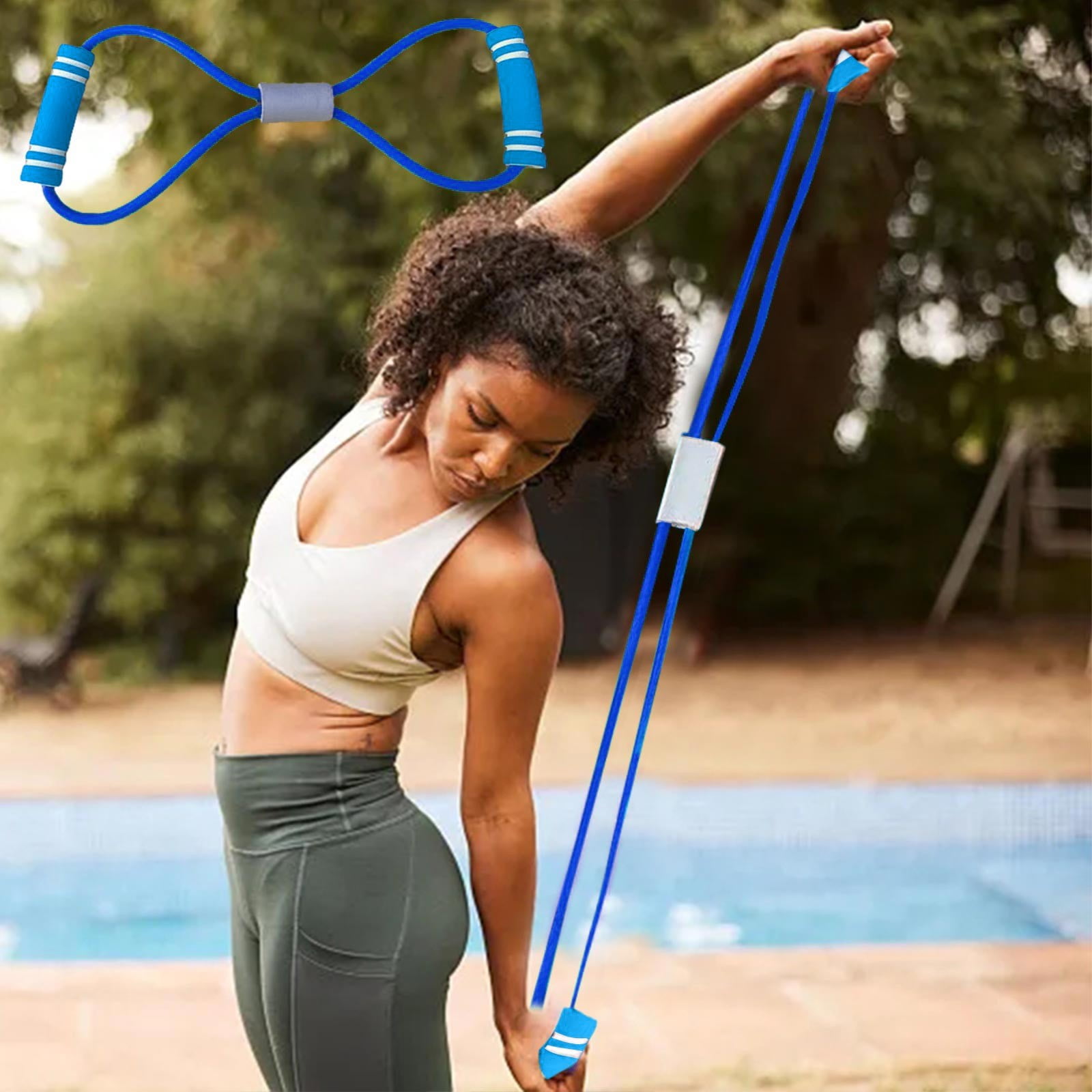 Figure 8 Resistance Band With Handles - Workout Band For Arms, Back, Glutes - Home & Gym Fitness