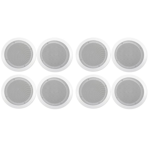 (8) Rockville CC65T White 6.5" Commercial 70v Ceiling Speakers For Restaurant