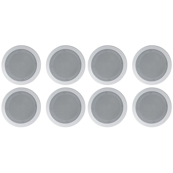 8 Rockville HC55-16 White 5.25" 300 Watt In-Ceiling Home Theater Speakers 16 Ohm