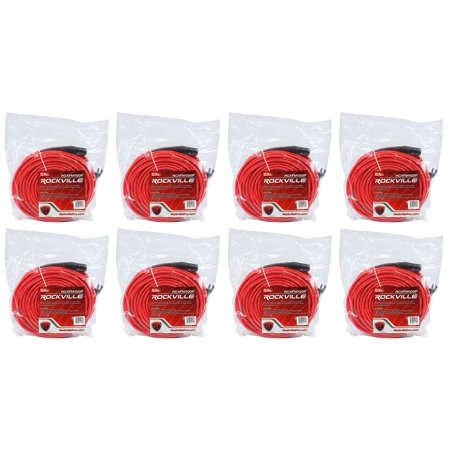 8 Rockville RCXFM100P-R Red 100' Female to Male REAN XLR Mic Cable 100% Copper
