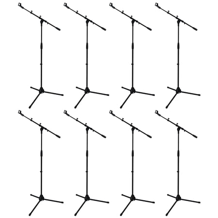 (8) Rockville RVMIC1 Dual Boom Microphone Stands w/ Tripod Base