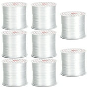 8 Rolls 1mm Elastic String For Bracelets White 1312Ft Stretchy Cords Stretch Bead Cord Elastic Beading Thread for Bracelet Necklaces Clay Beads Jewelry Making