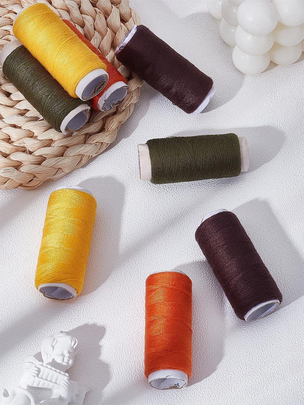 8 Rolls 4 Colors 402 Polyester Sewing Thread Cords for Cloth or DIY ...