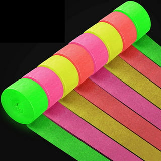  508ft UV Neon Paper Garland Crepe Streamers Glow in The Dark  Party Supplies Garland Neon Party Decorations Streamers for Blacklight  Reactive Fluorescent Wedding Birthday Party Decorations : Home & Kitchen