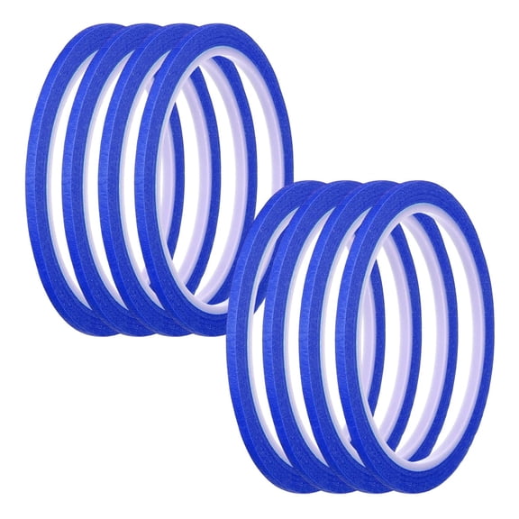 8 Rolls Blue Pinstripe Tape, Thin Line Painters Tape, 1/8 Inch Low Tack Automotive Masking Tapes for Car Auto Paint Art Wall DIY Painting Crafts Trim Thin Finishing Masking