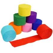 8 Rolls Crepe Paper Streamers, 8 Color Streamers 656 Ft, Rainbow Party Decorations, Streamers for Party Decorations, Birthday Decorations, Baby Shower, Wedding 1.8 in x 82 ft/Roll