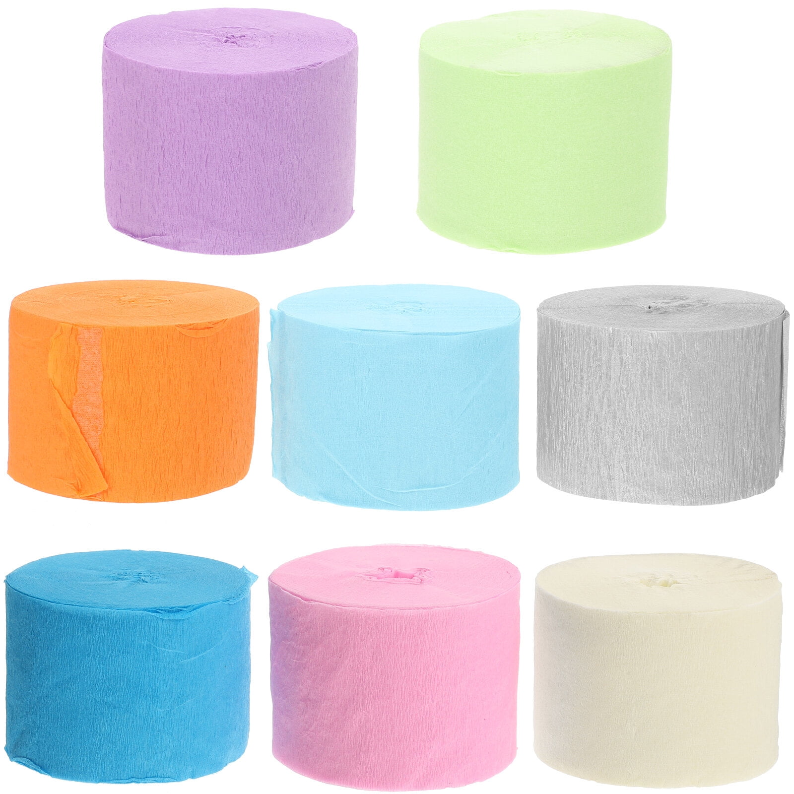 8 Rolls Crepe Pastel Paper Party Colored Streamer Decorations Wedding ...
