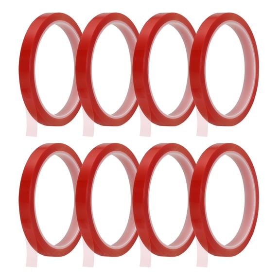 8 Rolls Heat Tape, 10mm x 33(108FT) No Residue High-Temperature Resistant Tape Heat Transfer Tape for Sublimation Electronics 3D Printing Soldering, Red