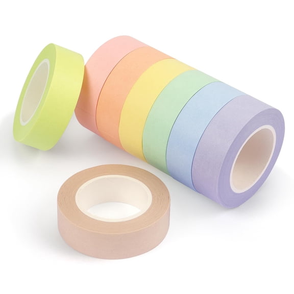8 Rolls Pastel Colored Masking Tape 1/2 Inch Washi Tape for Arts Crafts DIY Labeling Teaching Supplies