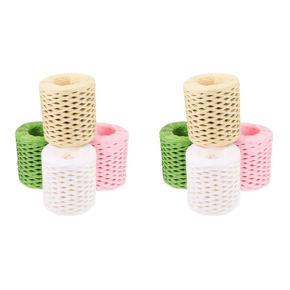 8 Rolls Raffia Ribbon Christmas Packing Craft for Present Gift Vitalzym
