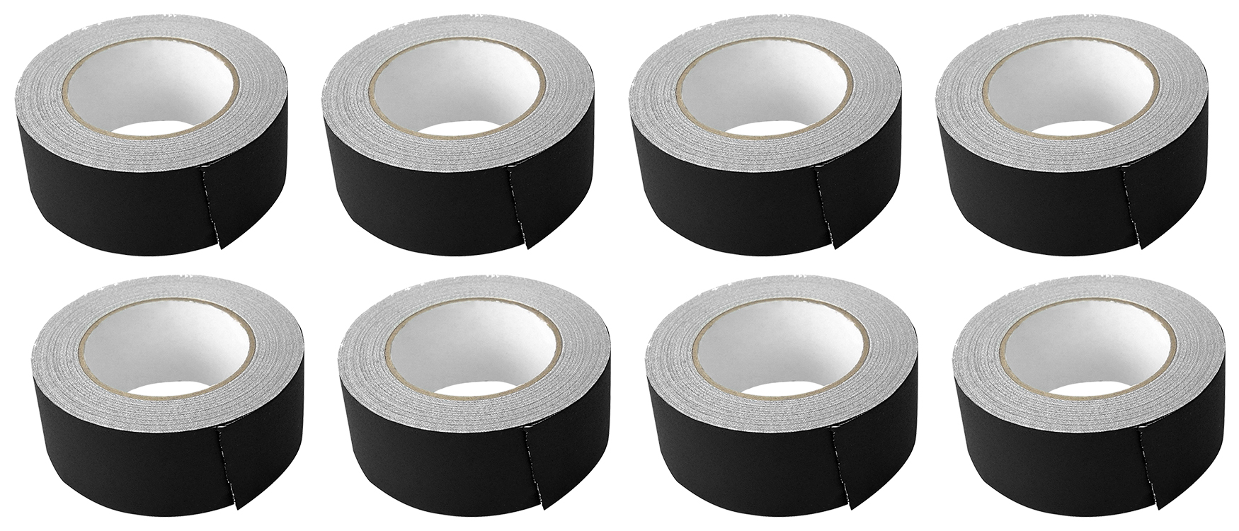 (8) Rolls Rockville Pro Audio/Stage Wire ROCK GAFF Black Gaffers Tape 2"x100 Ft