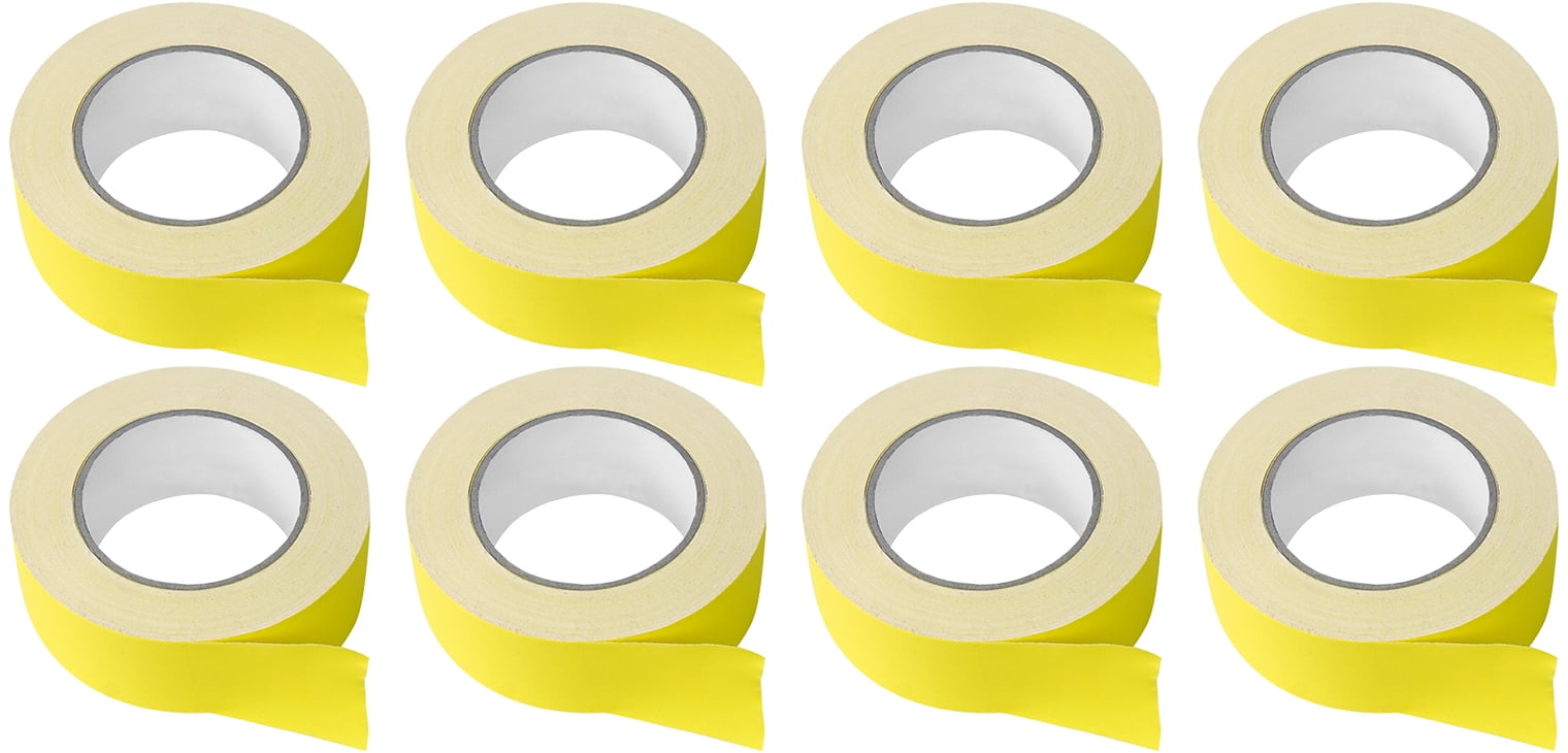 (8) Rolls Rockville Pro Audio/Stage Wire ROCK GAFF Yellow Gaffers Tape 2"x100 Ft